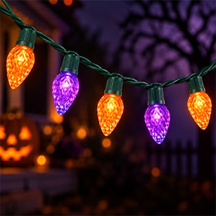Orange and purple C7 wholesale Halloween string lights